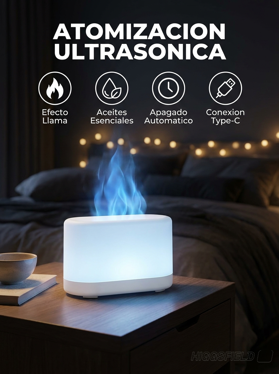 AuraVapor™ – Humidificador Llama Viva